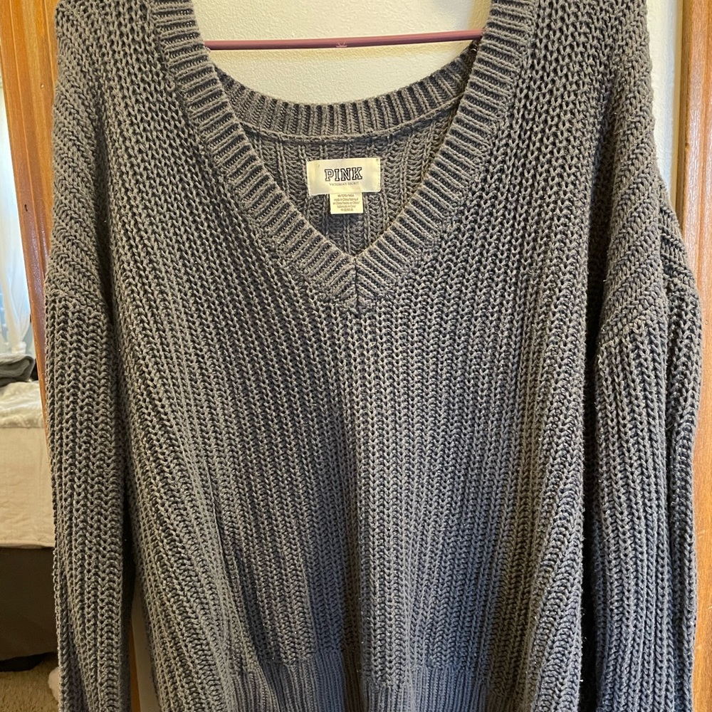 PINK grey knit sweater